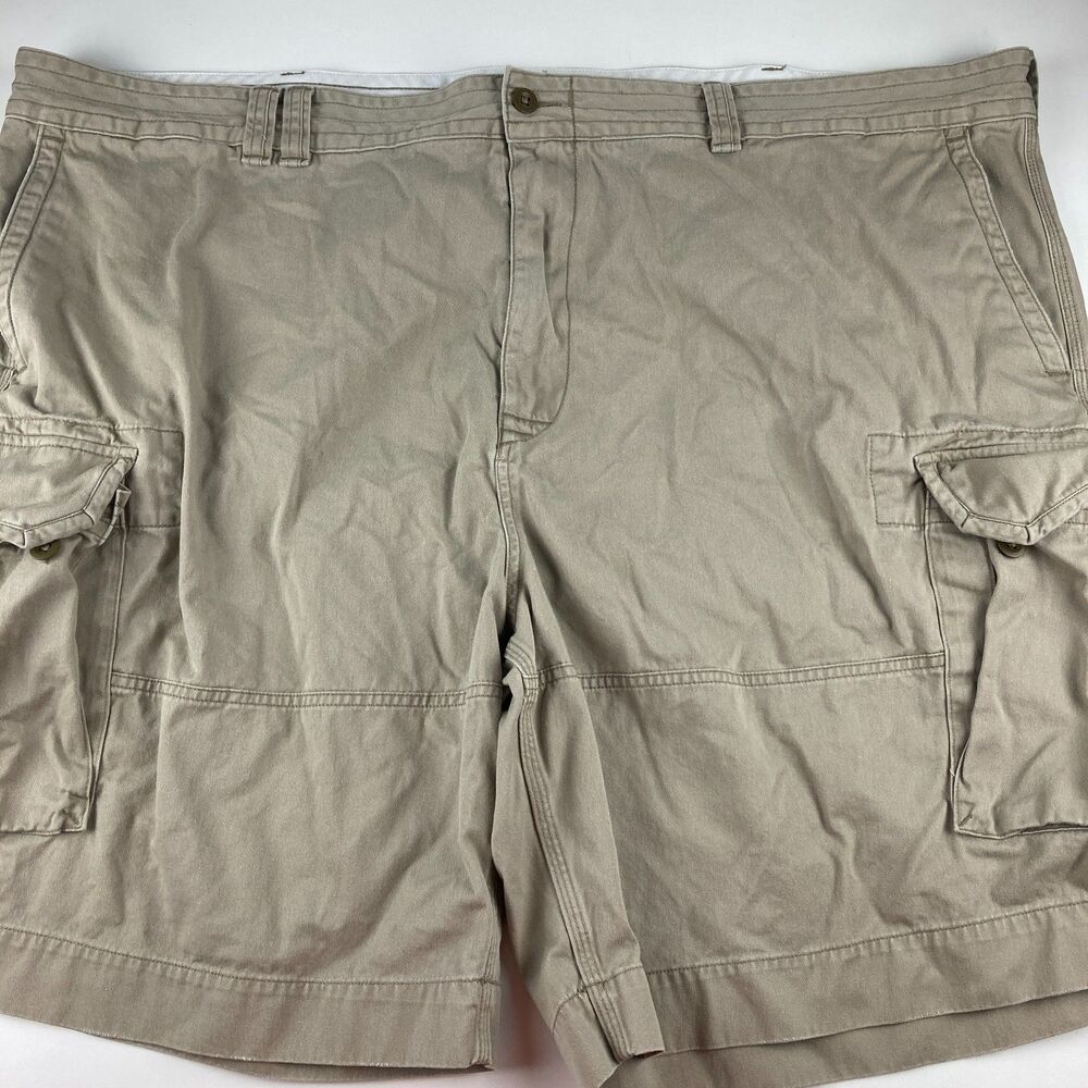 Polo Ralph Lauren Men 52 Big Khaki Cargo Shorts Cotton Utility Tan